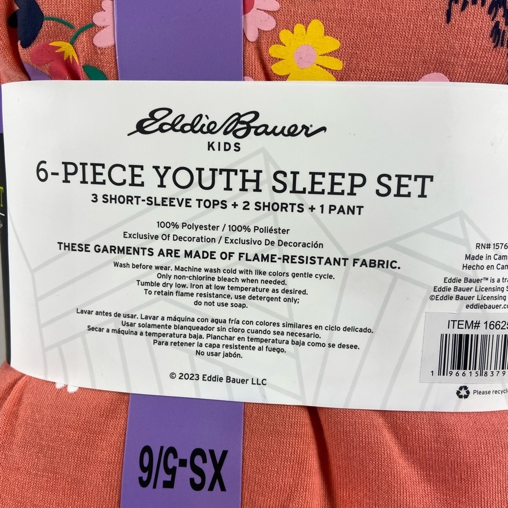 Eddie Bauer Kids 6-Piece Pajama Set - Red and Black - Picture 7 of 7